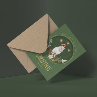 Whimsical Bos dieren Kerstmis Folie Wenskaart