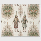 Whimsical Bos Dwergen & Botanisch Cadeaupapier (Vlak)