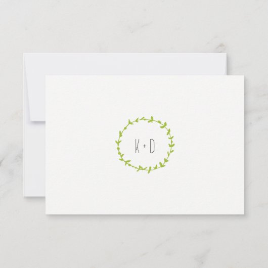 Whimsical Bos Wasberen Rustieke Bruiloft RSVP (Achterkant)