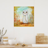 Whimsical Bosdier, Uil Kunst Poster (Keuken)