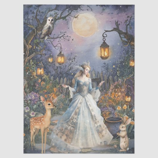 Whimsical Bosdieren & Fee Decoupage Papier (Voorkant)