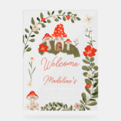 Whimsical bospaddenstoelen bloemenvlees baby showe acryl bord (Voorkant)