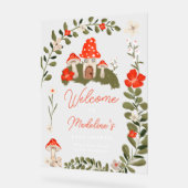 Whimsical bospaddenstoelen bloemenvlees baby showe acryl bord (Hoek)