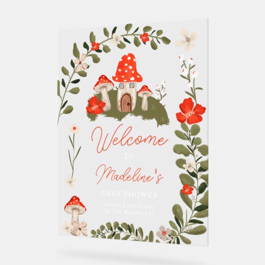 Whimsical bospaddenstoelen bloemenvlees baby showe acryl bord (Hoek)