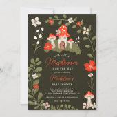 Whimsical bospaddenstoelen bloemenvlees baby showe kaart (Voorkant)