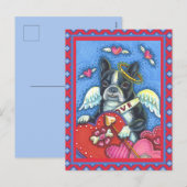 WHIMSICAL BOSTON TERRIER CUPID, CUTE DOG VALENTIJN FEESTDAGENKAART (Voorkant / Achterkant)