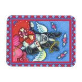 WHIMSICAL BOSTON TERRIER CUPID, CUTE DOG VALENTIJN MAGNEET (Horizontaal)