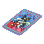 WHIMSICAL BOSTON TERRIER CUPID, CUTE DOG VALENTIJN MAGNEET (Linkerzijde)