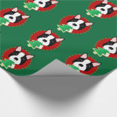 Whimsical Boston Terrier-kerstinpakpapier Cadeaupapier (Hoek)