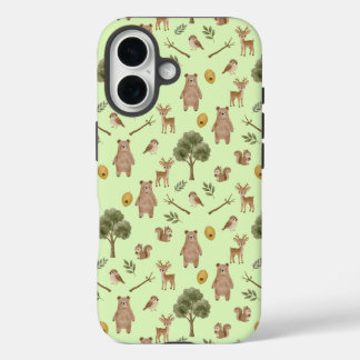 Whimsical Bosvrienden Waterverf Patroon iPhone 16 Hoesje