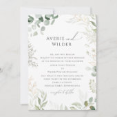 Whimsical Botanical and Gold Traditional Wedding Kaart (Voorkant)