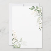 Whimsical Botanical and Gold Wedding Kaart (Achterkant)