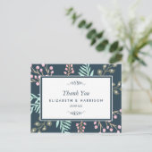 Whimsical Botanical Berry Wedding Bedankt Briefkaart (Staand voorkant)