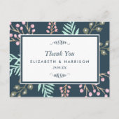 Whimsical Botanical Berry Wedding Bedankt Briefkaart (Voorkant)