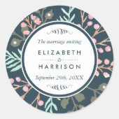 Whimsical Botanical Berry Wedding Bedankt Ronde Sticker (Voorkant)