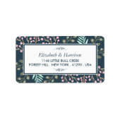 Whimsical Botanical Berry Wedding Etiket (Voorkant)
