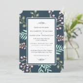 Whimsical Botanical Berry Wedding Kaart (Staand voorkant)