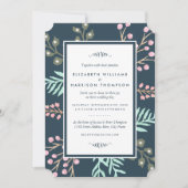 Whimsical Botanical Berry Wedding Kaart (Voorkant)