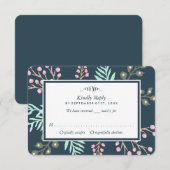 Whimsical Botanical Berry Wedding RSVP Kaartje (Voorkant / Achterkant)