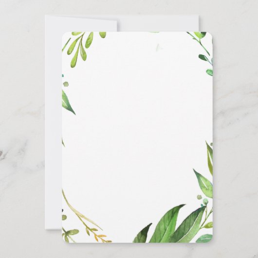 Whimsical Botanical Bridal Shower Invitation Kaart (Achterkant)