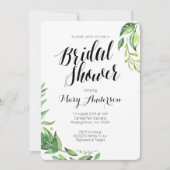 Whimsical Botanical Bridal Shower Invitation Kaart (Voorkant)