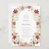 Whimsical Botanical Burgundy Wreatestellen Shower Kaart (Voorkant)