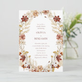 Whimsical Botanical Burgundy Wreatestellen Shower Kaart (Staand voorkant)