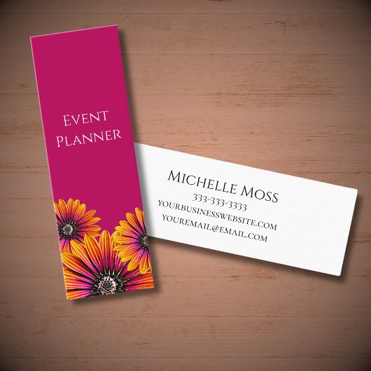 Whimsical Botanical Daisies Elegant Event Planner Mini Visitekaartje