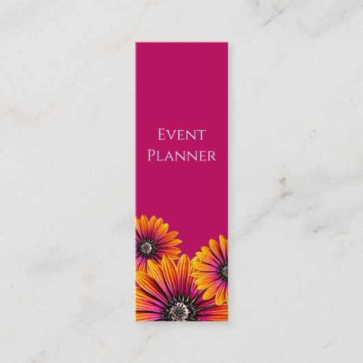 Whimsical Botanical Daisies Elegant Event Planner Mini Visitekaartje (Voorkant)