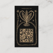 Whimsical Botanical Lijst Unique Boho Custom QR Visitekaartje (Achterkant)