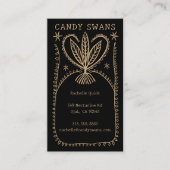 Whimsical Botanical Lijst Unique Boho Custom QR Visitekaartje (Voorkant)