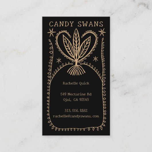 Whimsical Botanical Lijst Unique Boho Custom QR Visitekaartje (Voorkant)