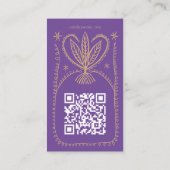 Whimsical Botanical Lijst Unique Boho Custom QR Visitekaartje (Achterkant)