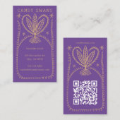 Whimsical Botanical Lijst Unique Boho Custom QR Visitekaartje (Voorkant / Achterkant)