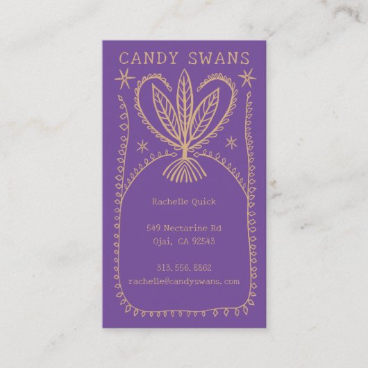 Whimsical Botanical Lijst Unique Boho Custom QR Visitekaartje (Voorkant)