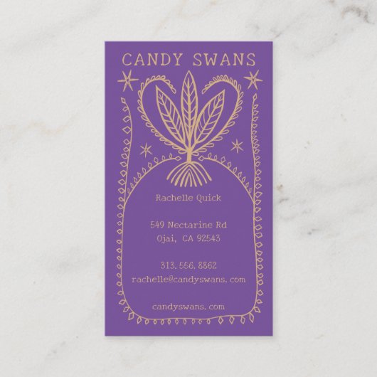 Whimsical Botanical Lijst Unique Boho Custom Visitekaartje (Voorkant)