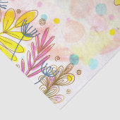 Whimsical Botanical Line Art Pastel Waterverf Tissuepapier (Detail)