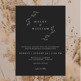 Whimsical Botanical Minimalistisch Script Eenvoudi Kaart