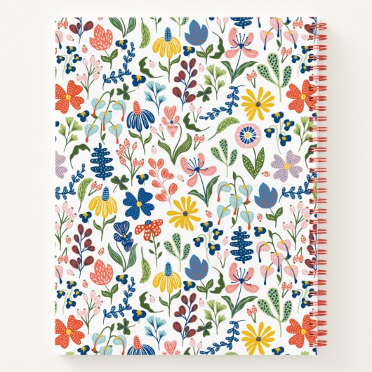 Whimsical Botanical Pattern Monogrammed Notitieboek (Achterkant)