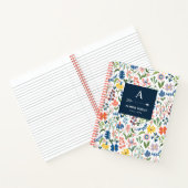 Whimsical Botanical Pattern Monogrammed Notitieboek (Binnen)