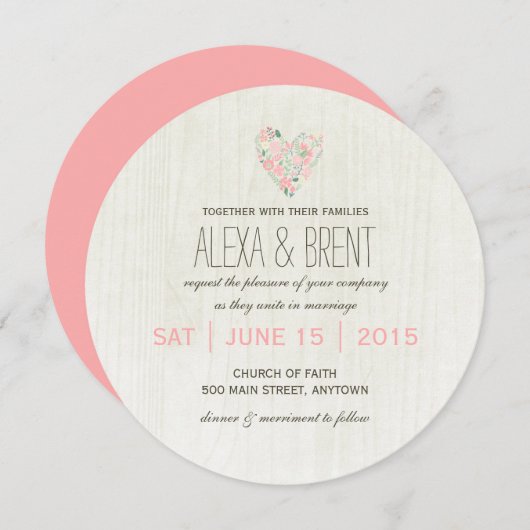 Whimsical Botanical Wedding Invitations Kaart (Voorkant / Achterkant)