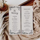 Whimsical Botanical Wedding Program Programmakaart