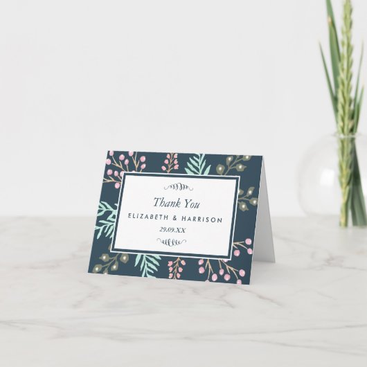 Whimsical Botanische Bes Huwelijk Bedankt (Voorkant)