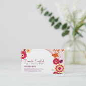 WHIMSICAL BOTANISCHE bloemen natuur herfst kleuren Visitekaartje (Staand voorkant)