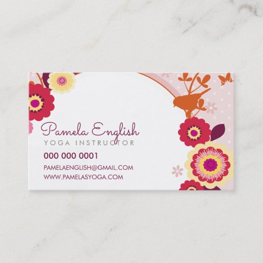 WHIMSICAL BOTANISCHE bloemen natuur herfst kleuren Visitekaartje (Voorkant)