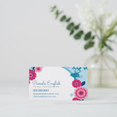 WHIMSICAL BOTANISCHE bloemen natuur winterkleuren Visitekaartje (Staand voorkant)