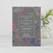 Whimsical Botanische Bruiloft Uitnodiging (Staand voorkant)