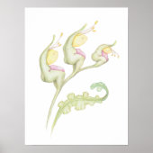 Whimsical botanische florale fantasie wezens water poster (Voorkant)