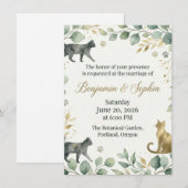 Whimsical botanische katten ontwerp kaart (Voorkant / Achterkant)