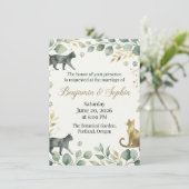 Whimsical botanische katten ontwerp kaart (Staand voorkant)